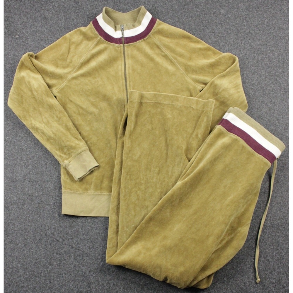 Juicy Couture Velour Tracksuit Golden Olive Khaki Y2K Small Jacket Pants